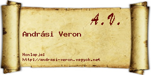 Andrási Veron névjegykártya